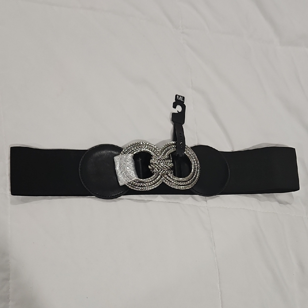 3/$15 Women's Black Belt with Silver Buckle